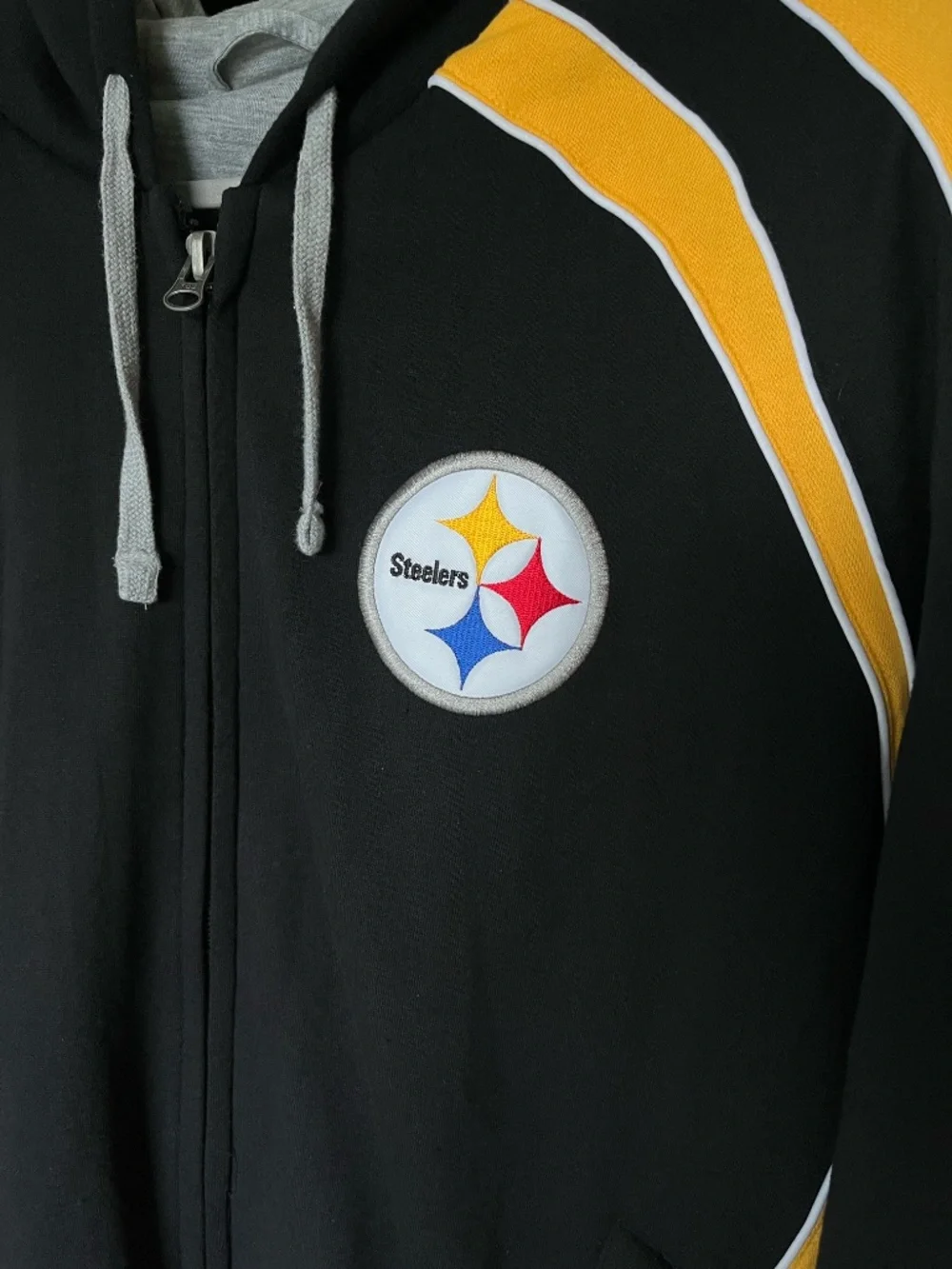 NFL PITTSBURG STEELERS | Men's Fleece Zip-Up Steeler Varsity Hoodie | Size XL - Picture 2 of 10